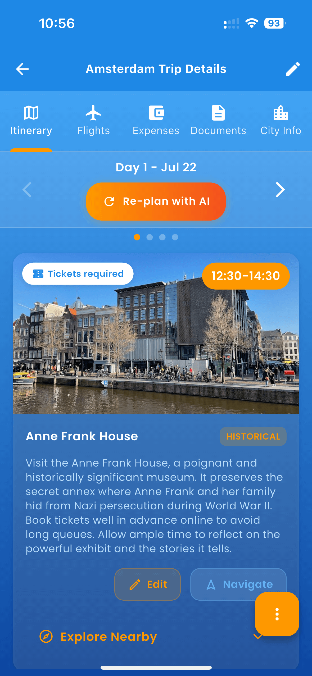 Travel Planner Routly AI for itinerary overview